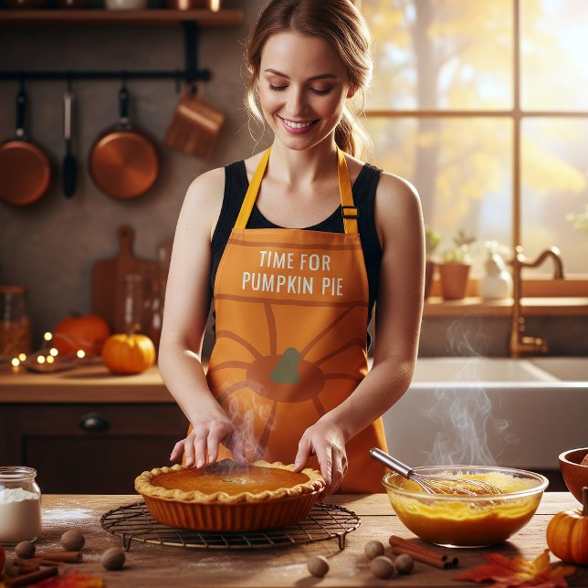 Erntedank Time for Pumpkin Pie Orange Schürze (This could be you in your cozy kitchen baking the best pumpkin pie ever! 🥧)