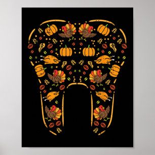 Erntedank Tooth Niedlich Fall Zähne Zahnarzt Poster