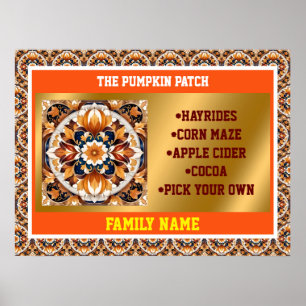 Erntedank Trendy Pumpkin Herbstkollektion Poster