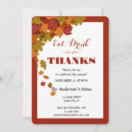 Erntedank trinken und danken Herbstlauben Einladung
