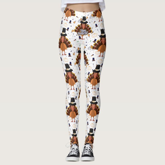 Erntedank trump Truthühner Leggings (Vorderseite)