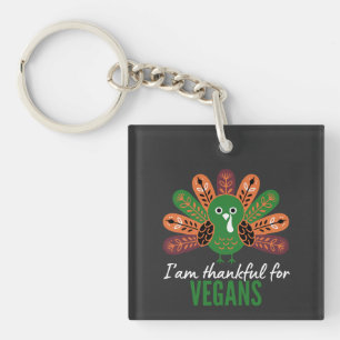 Erntedank Truthahn Dankbar für Veganer Schlüsselanhänger