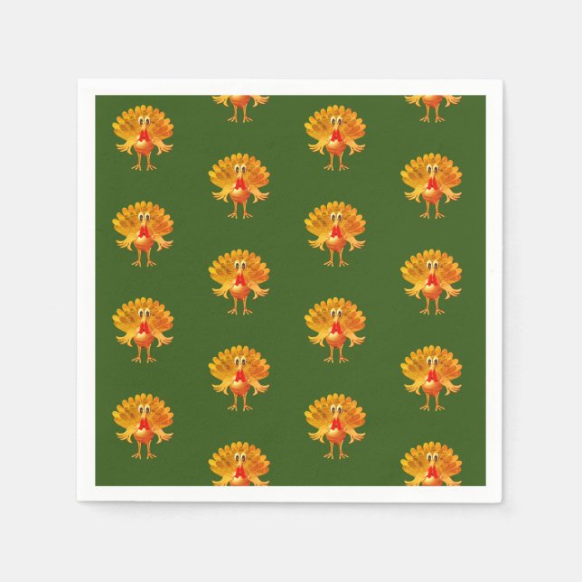 Erntedank Truthahn, Erntedank Tag Serviette (Vorderseite)