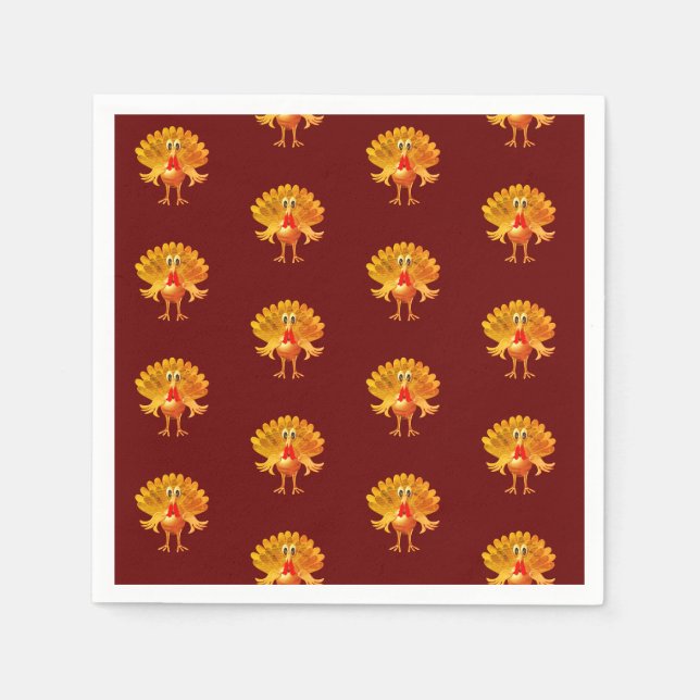 Erntedank Truthahn, Erntedank Tag Serviette (Vorderseite)