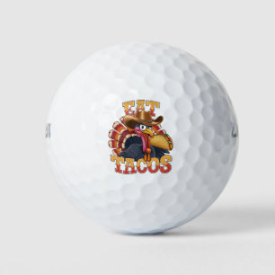 Erntedank Truthahn isst Tacos  Lustiger Mexikaner  Golfball