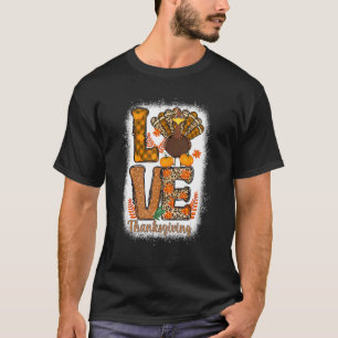Erntedank Truthahn Liebe Herbst Saison Frauen Kind T-Shirt