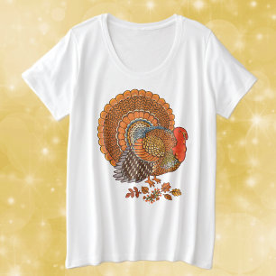 Erntedank Truthahn-Männchen Gefächertes Schwanz He Große Größe T-Shirt