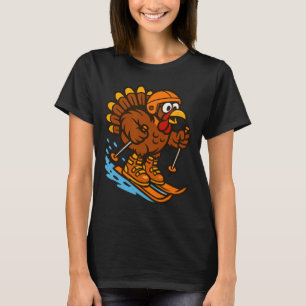 Erntedank Truthahn Skifahrer Ski fahren Ski bergab T-Shirt