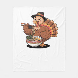 Erntedank Truthühner frisst Ramen Oversized T - Sh Fleecedecke