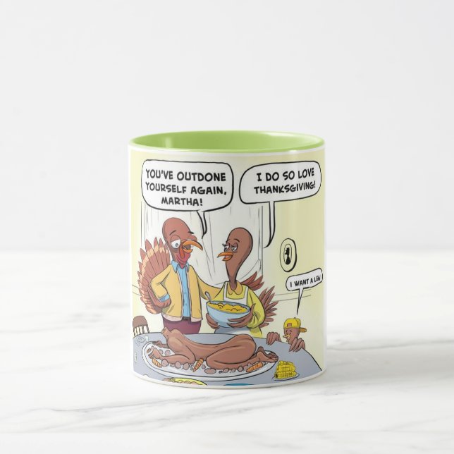 Erntedank Türkei Abendessen Tasse (Zentrum)