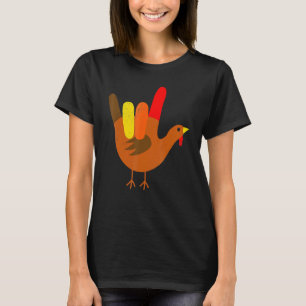 Erntedank Türkei Amerikanische Gebärdensprache I L T-Shirt