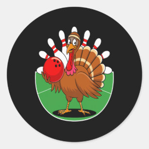 Erntedank Türkei Bowling Button Matching Team 2 Runder Aufkleber