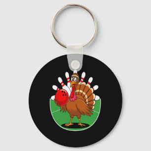 Erntedank Türkei Bowling Button Matching Team 2 Schlüsselanhänger