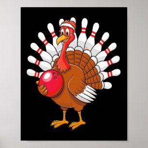 Erntedank Türkei Bowling Button Matching Team Poster