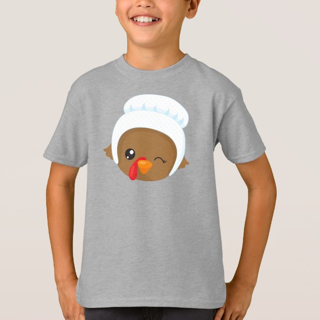 Erntedank Türkei, Braune Türkei, Pilgrim Bonnet T-Shirt (Vorderseite)