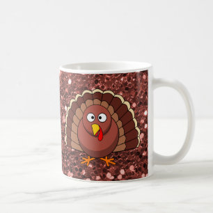 Erntedank Türkei Burnt Orange Imitats Glitzer Tasse