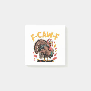 Erntedank Türkei Cawing F-Caw-F Funny Crow Post-it Klebezettel