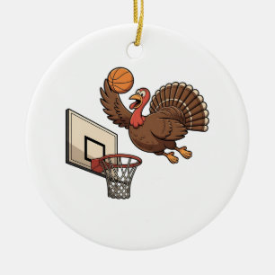 Erntedank Türkei Dunking Basketball Funny Keramik Ornament