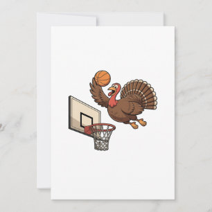Erntedank Türkei Dunking Basketball Funny Mitteilungskarte