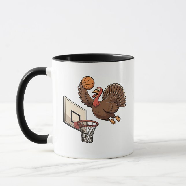 Erntedank Türkei Dunking Basketball Funny Tasse (Links)