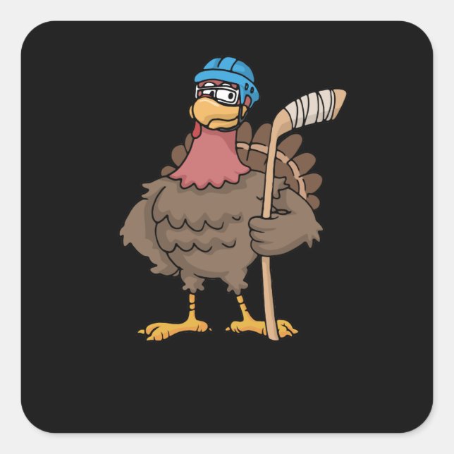 Erntedank Türkei Eishockey Geschenk Türkei Quadratischer Aufkleber (Vorderseite)