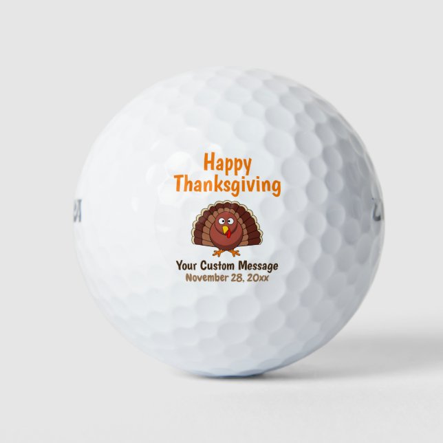 Erntedank Türkei Familienfeier Herbst Herbstfeier Golfball (Vorderseite)