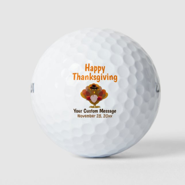 Erntedank Türkei Familienfeier Herbst Herbstfeier Golfball (Vorderseite)