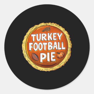 Erntedank Türkei Football Pumpkin Pie Food Spion Runder Aufkleber