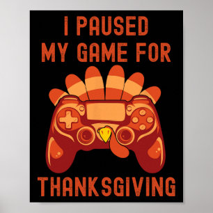 Erntedank Türkei Gaming Controller Boys Kinder Poster