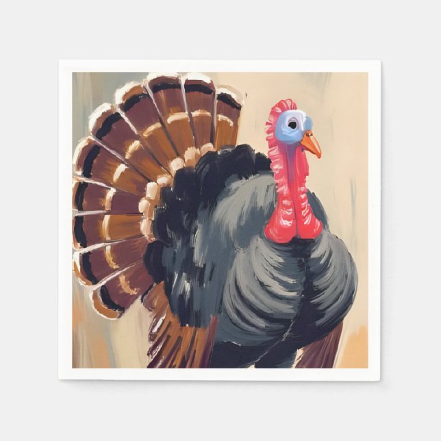Erntedank Türkei | Happy Thanksgiving Party Serviette (Vorderseite)