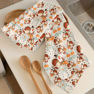 Erntedank Türkei Herbstmuster Geschirrtuch