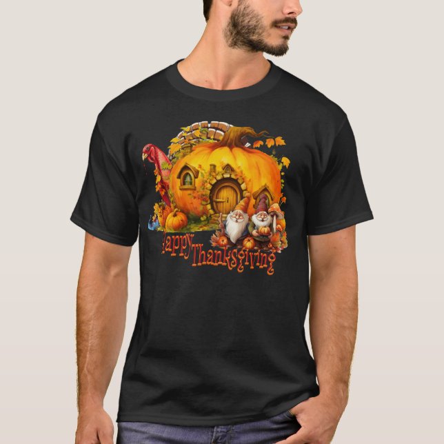 Erntedank Türkei Horror Gnomes T-Shirt (Vorderseite)