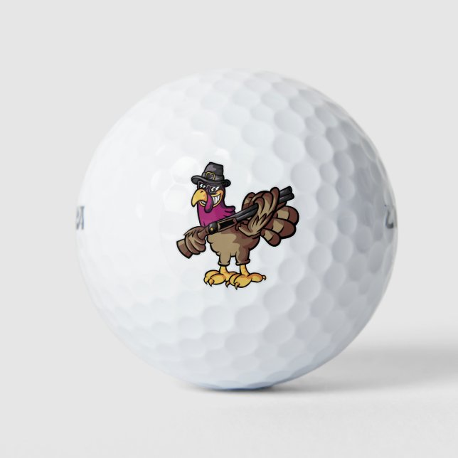 Erntedank Türkei Jagd Golfball (Vorderseite)