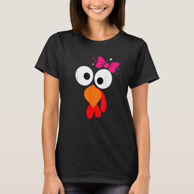 Erntedank Türkei konfrontiert rosa Bow T-Shirt (Vorderseite)