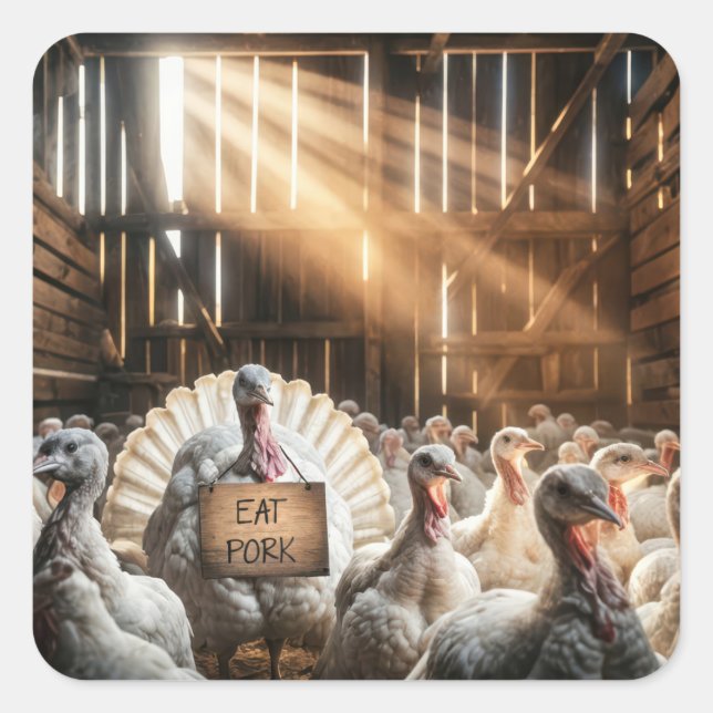 Erntedank Türkei mit sonnigen Zeichen Quadratischer Aufkleber (Vorderseite)