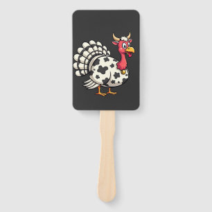 Erntedank Türkei Moo Cow Head Funny Fall Familie Fächer