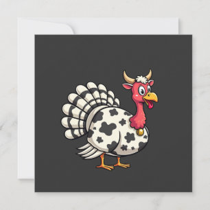Erntedank Türkei Moo Cow Head Funny Fall Familie Save The Date