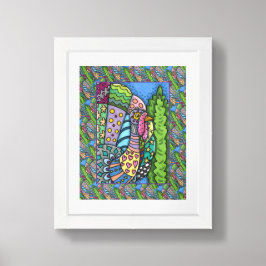 ERNTEDANK TÜRKEI, PATCHWORK FEATHERS, FOLK ART POSTER