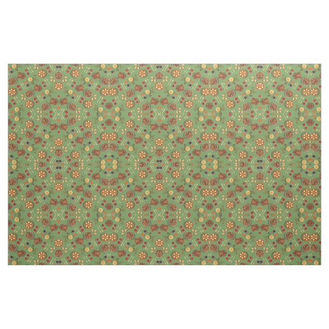 Erntedank Türkei Pie Pumpkin Green Orange Chic Stoff (Fat Quarter (45,7 x 55,9 cm))