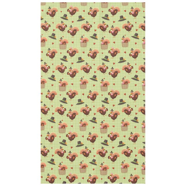 Erntedank Türkei & Pilgrim Hat Tablecloth Tischdecke (Vorderseite)