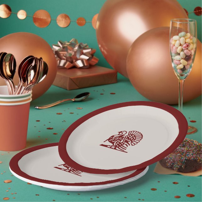 Erntedank Türkei ~ Plättchen Pappteller (Multi)