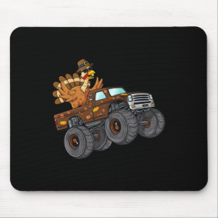 Erntedank Türkei Reiten Monster Truck Boys Kinder Mousepad