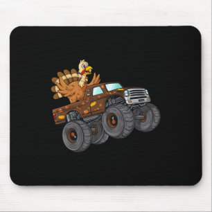 Erntedank Türkei Reiten Monster Truck Boys Kinder Mousepad