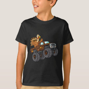 Erntedank Türkei Reiten Monster Truck Boys Kinder T-Shirt