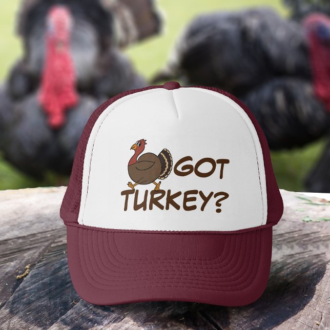 Erntedank Türkei Retro Trucker Hat Truckerkappe (Got Turkey? A fun retro trucker hat to wear at Thanksgiving)