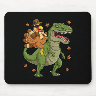 Erntedank Türkei Riding T Rex Dinosaur Kleinkind Mousepad