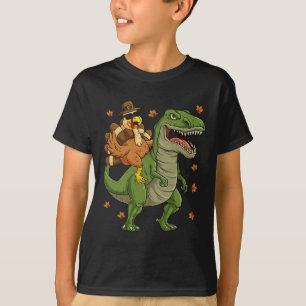 Erntedank Türkei Riding T Rex Dinosaur Kleinkind T-Shirt