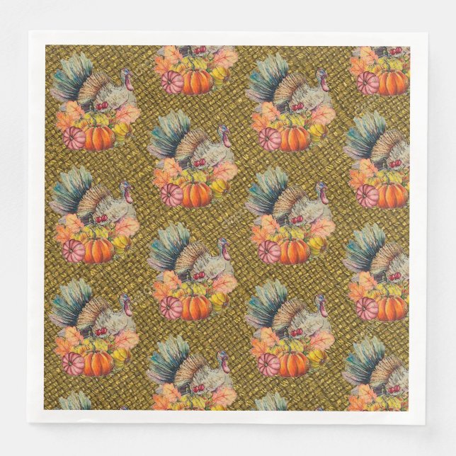 Erntedank Türkei Serviette (Vorderseite)