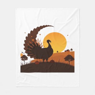 Erntedank Türkei Silhouette - Sunset Harvest Sc Fleecedecke