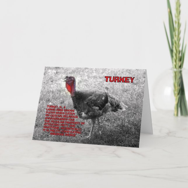 Erntedank Türkei Spaß Feiertagskarte (Vorderseite)